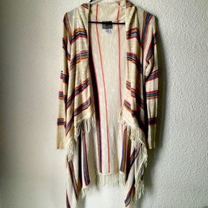 Multicolor Open Front Sweater